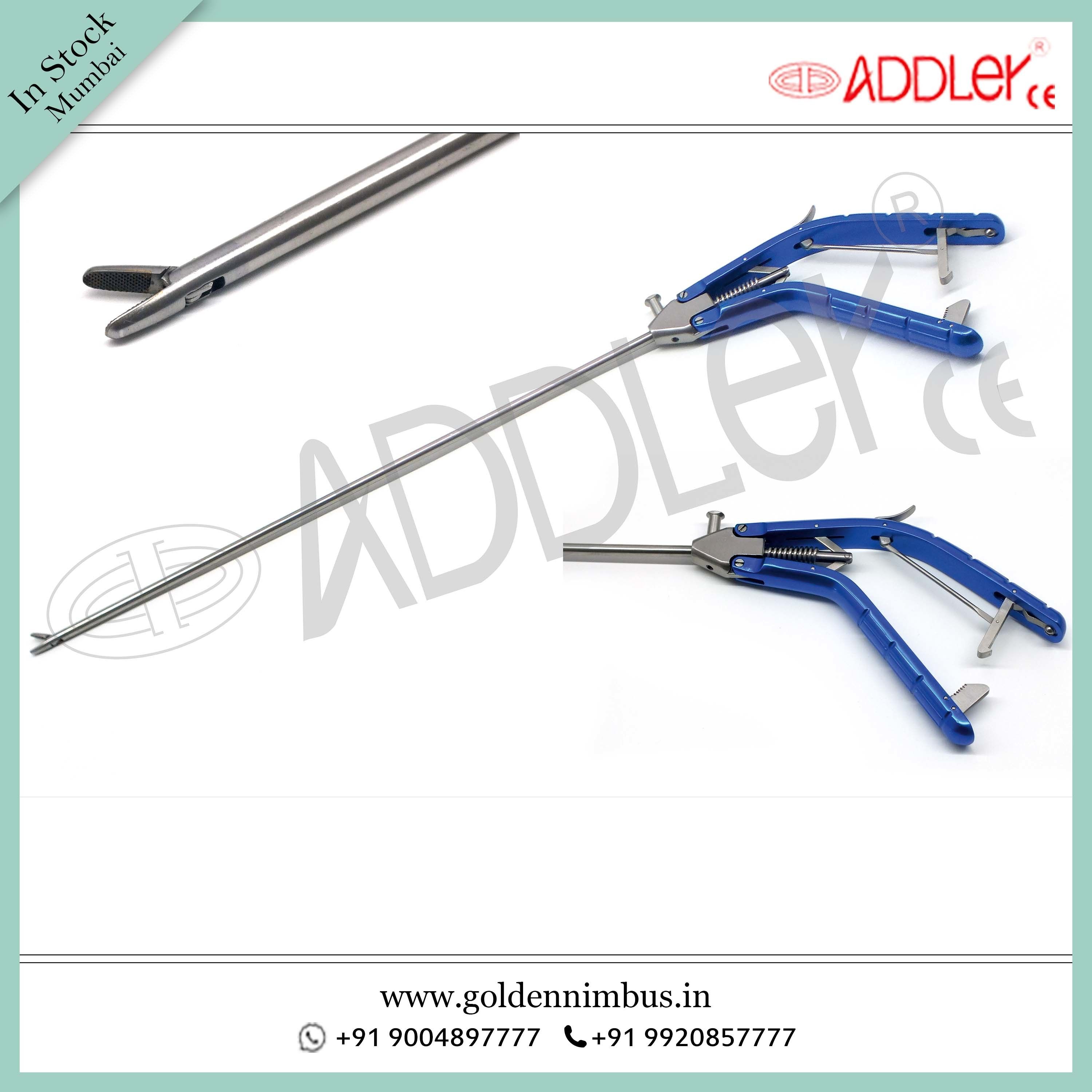 Brand New ADDLER Laparoscopic 5mm Straight Needle Holder Storz Type Handle