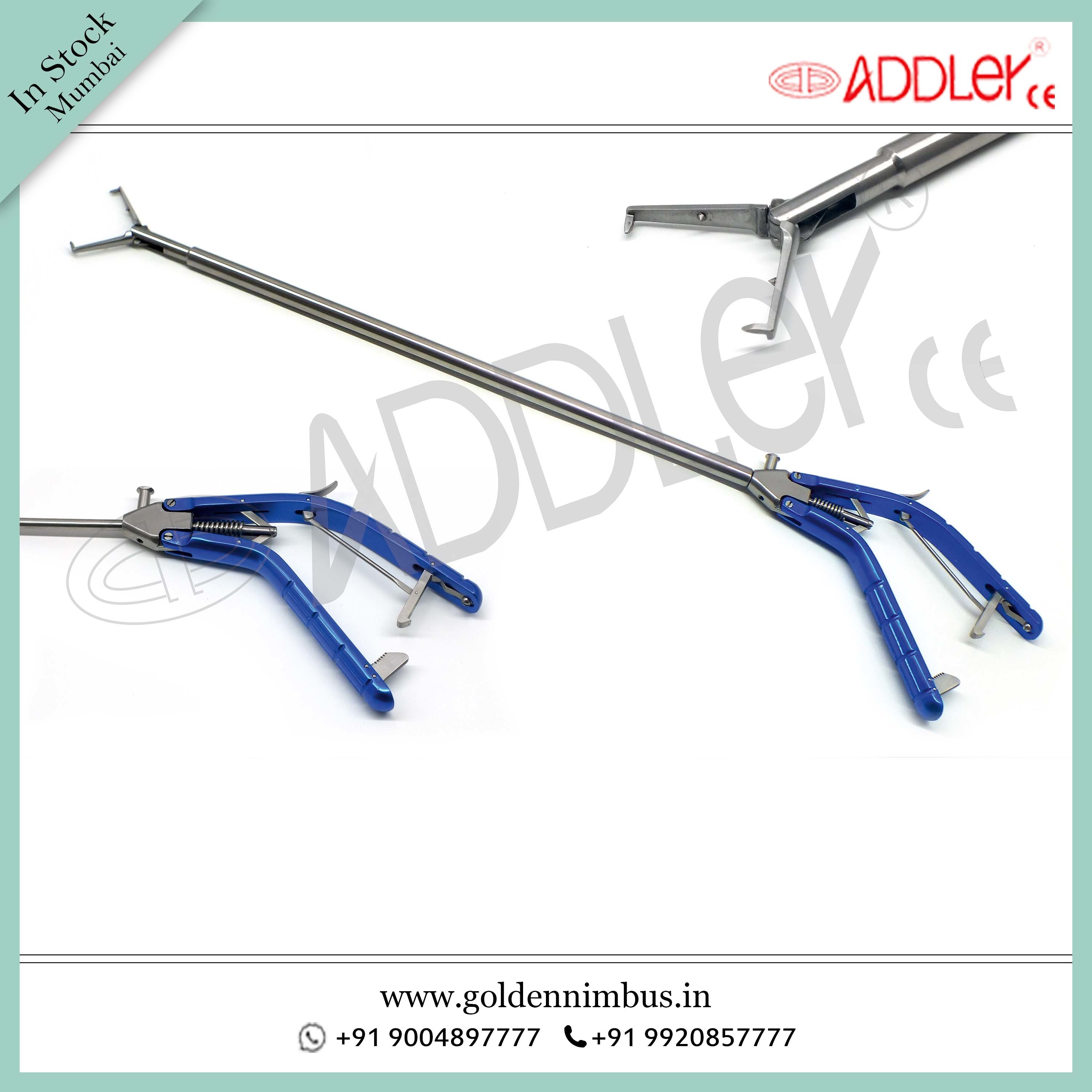 Brand New ADDLER Laparoscopic 10mm Tenaculum Needle Holder Storz Type Handle