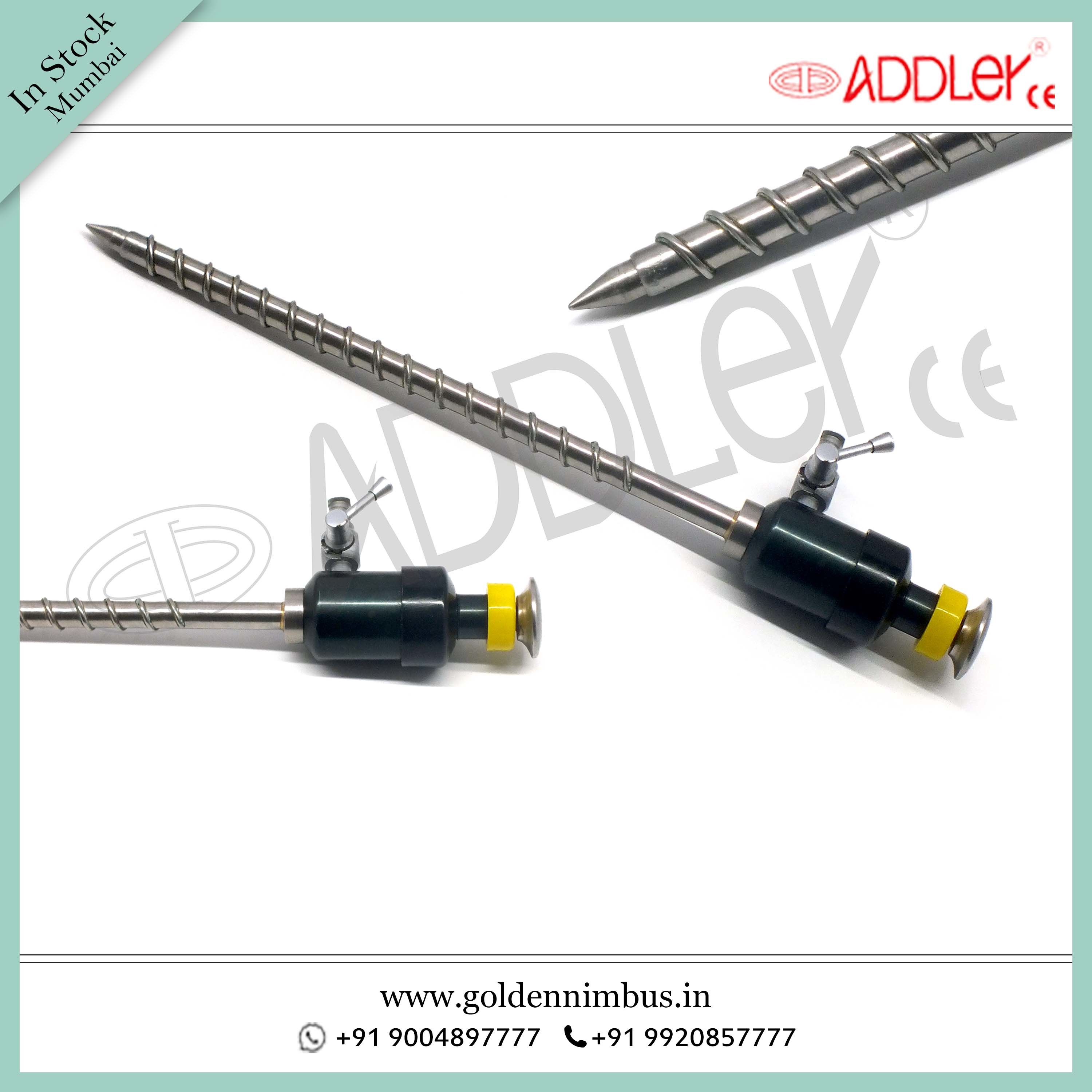 Brand New ADDLER Laparoscopic 5mm Spiral Magnet Trocar
