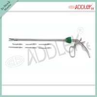 Brand New Addler Laparoscopic 10mm Bulldog Clip Applicator With 6 Attachments - Steel, 5 X 5 X 10 Inch , Semi-automatic, Sterilized, Portable, Waterproof