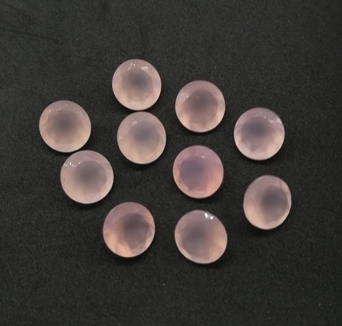 8mm Pink Chalcedony Faceted Round Loose Gemstones