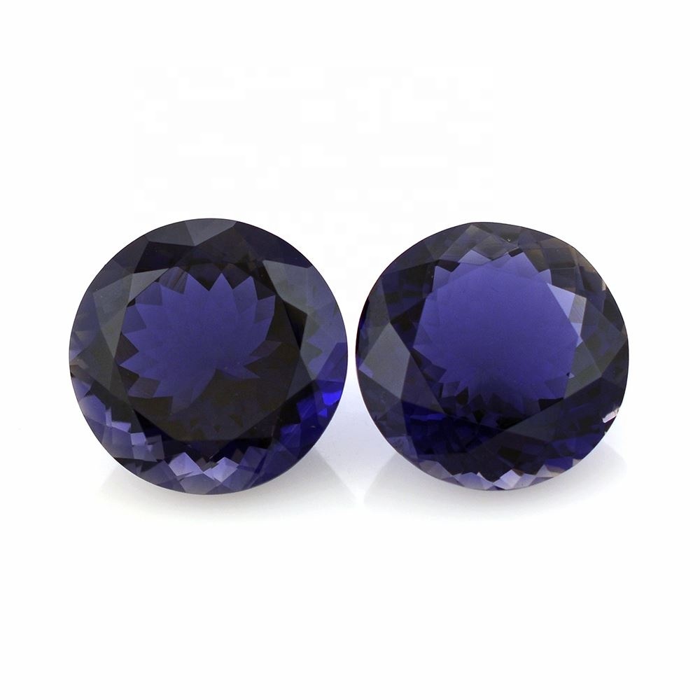 7mm Iolite Faceted Round Loose Gemstones