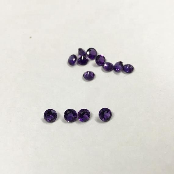 2mm African Amethyst Faceted Round Loose Gemstones