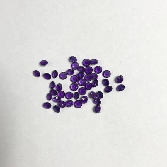 2.5mm African Amethyst Faceted Round Loose Gemstones