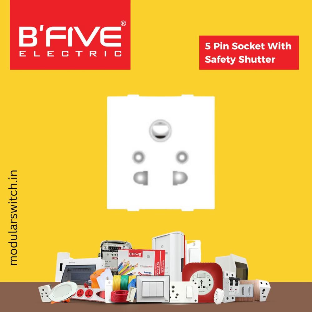 5 Pin Socket With Safety Shutter