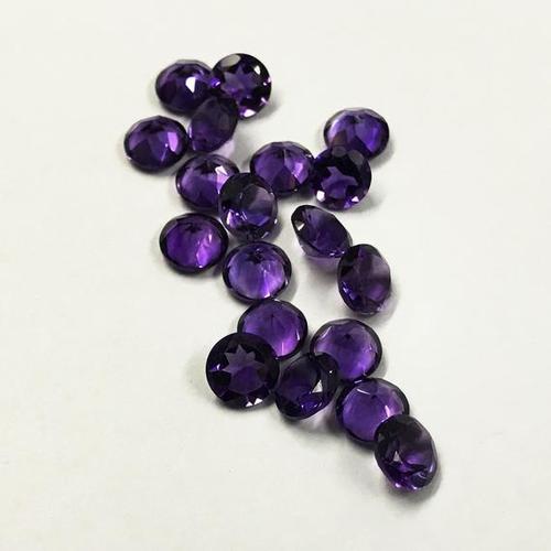 7mm African Amethyst Faceted Round Loose Gemstones