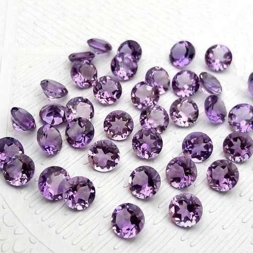 4mm Brazil Amethyst Faceted Round Loose Gemstones