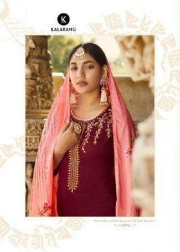 Kalarang Kanika Jam Silk Embroidery Work Dress Material Catalog