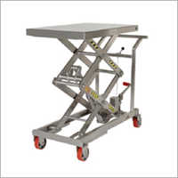 SS Hydraulic Lift Table With Wheel