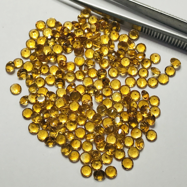 5mm Citrine Faceted Round Loose Gemstones