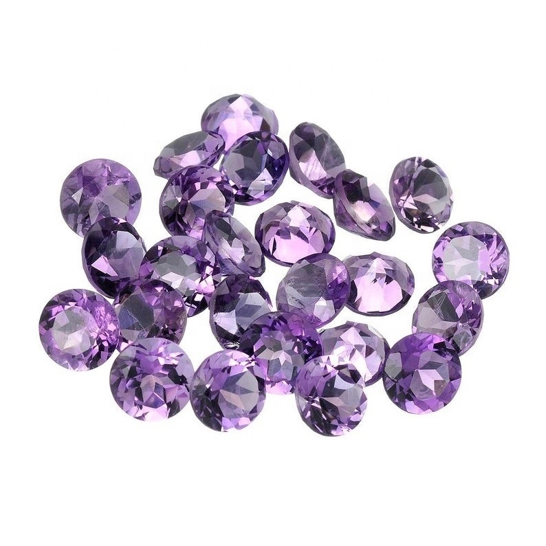 12mm Brazil Amethyst Faceted Round Loose Gemstones