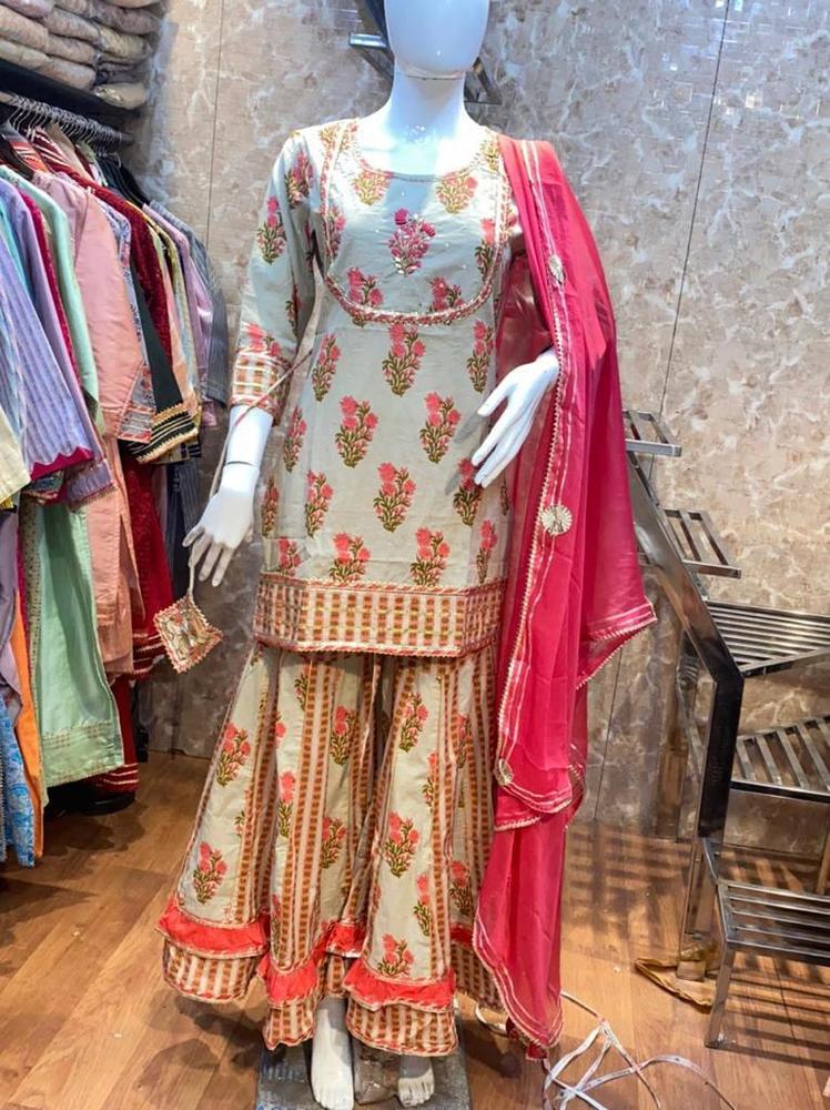 Red Printed Traditional Kurti