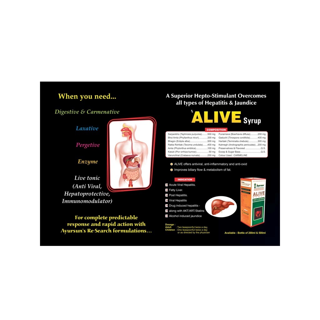 Ayurvedic Syrup For Impaired Liver Function -alive Syrup