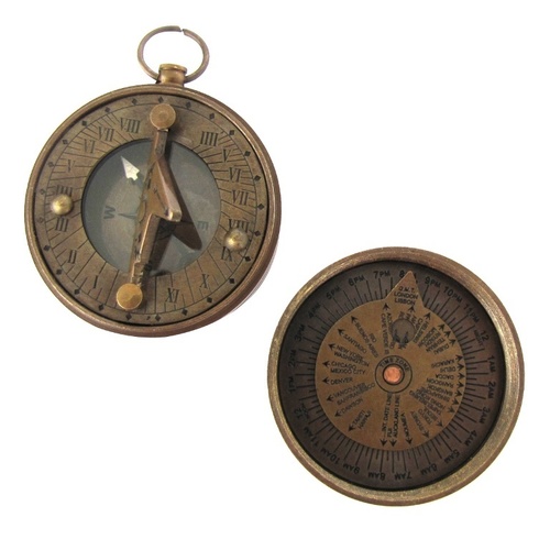 Antique Pocket Sundial Compass 2 Inch