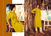 Kalaroop Zili Lining Silk With Work Designer Kurti Catalog