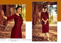 Kalaroop Zili Lining Silk With Work Designer Kurti Catalog