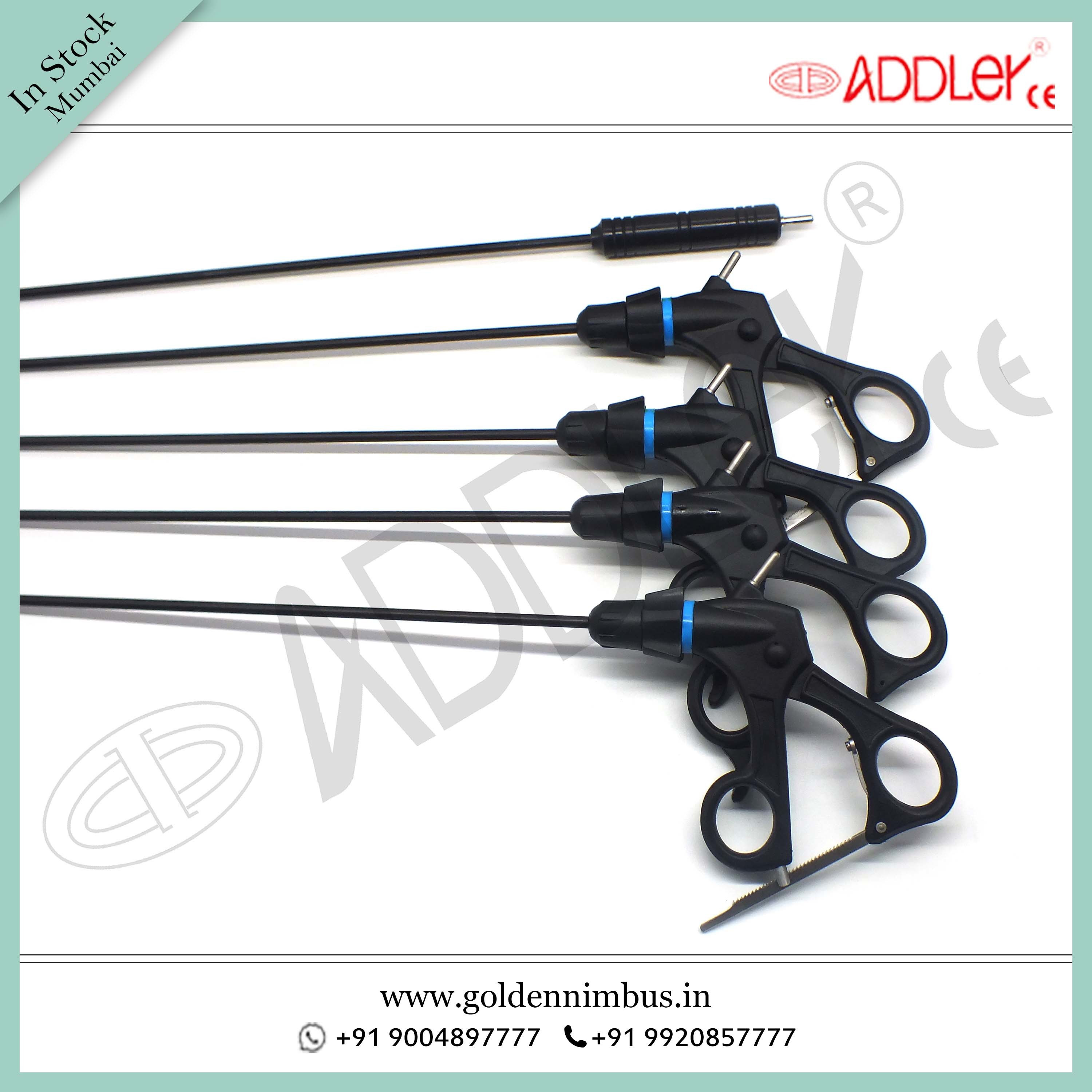 Brand New Addler Laparoscopic & Endoscopic Grasper Set Of 4 And Monopolar Hook