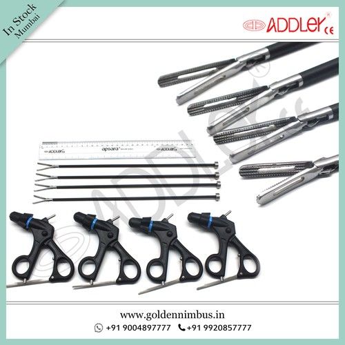 Addler Laparoscopic & Endoscopic Grasper Set - Steel, 5x5x10 Inch | Reusable, Sterilized, CE Certified, 500g Weight, Semi-Automatic Operation, Waterproof