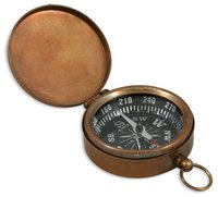 Vintage Look Nautical Brown Antique Pocket Compass with Lid