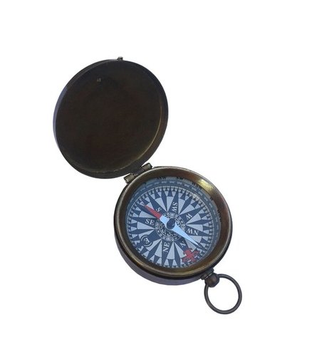 Vintage Antique Pocket Flat Compass with Lid