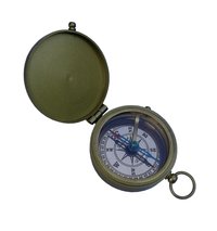 Brass Antique Pocket Compass with Copper Dial  with Lid