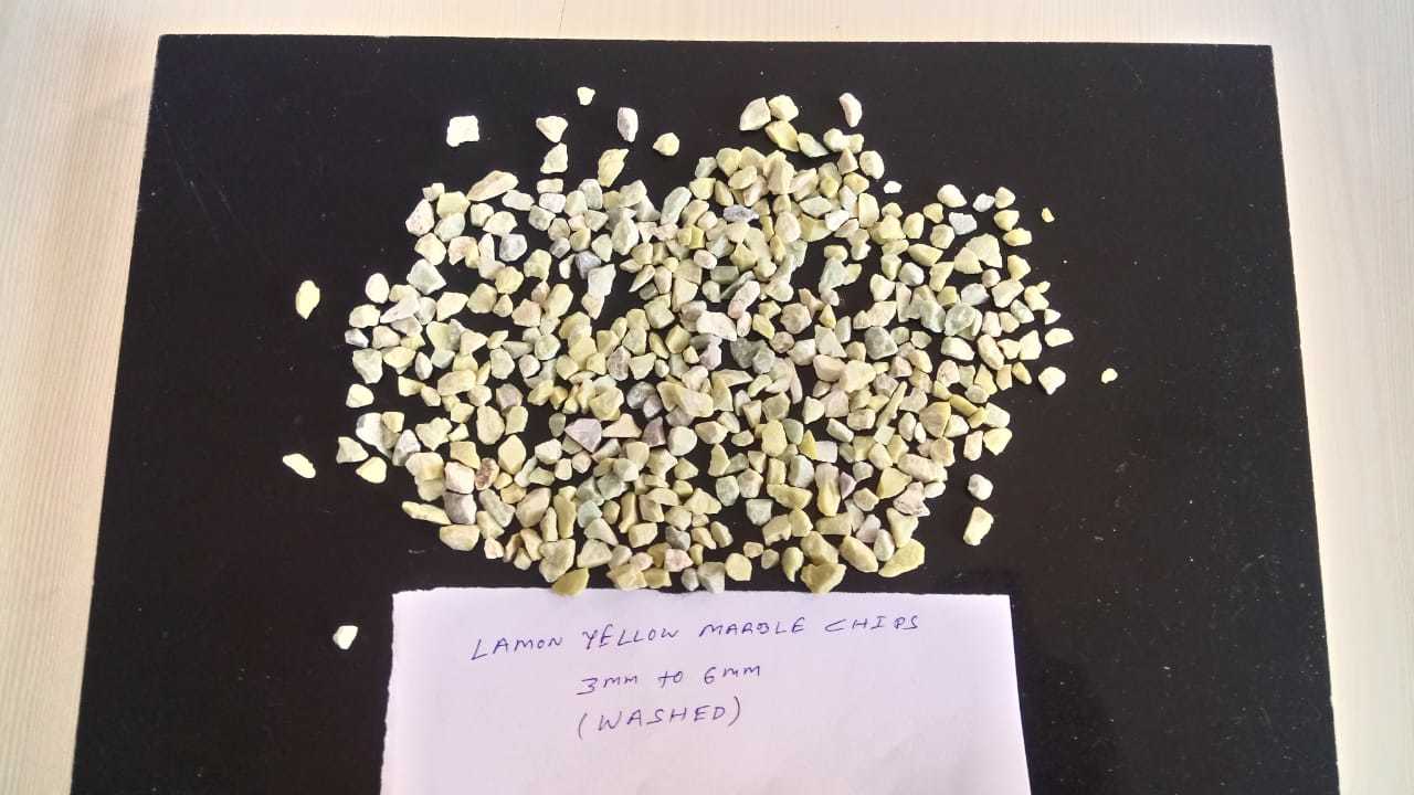 VERY ATTRACTIVE LEMON YELLOW TERRAZZO FLORING CHIPS AND SAND AND PEA GRAVELS WHOLESALE MANUFACTURER