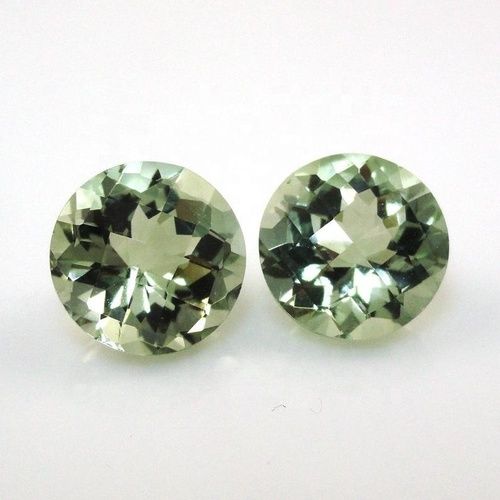 12mm Green Amethyst Faceted Round Loose Gemstones