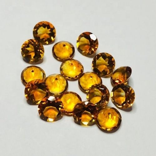 11mm Citrine Faceted Round Loose Gemstones