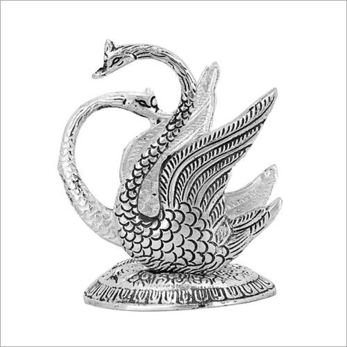 White Metal Swan Tissue Holder - Aluminum, Durable Silver Finish | Polished Design, Artificial Style for Elegant Decor