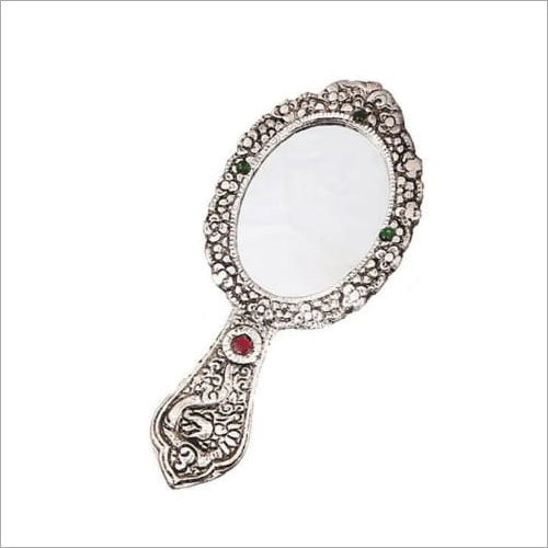 Decorative Hand Mirror - Glass and Metal, Different Sizes Available, Elegant Silver Finish for Sophisticated Decorative Use