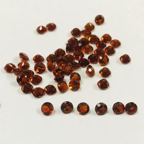 2mm Brandy Citrine Faceted Round Loose Gemstones