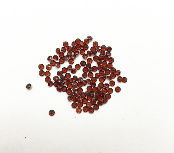2mm Red Mozambique Garnet Faceted Round Loose Gemstones