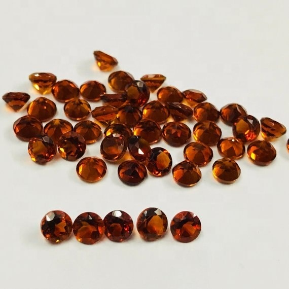 5mm Brandy Citrine Faceted Round Loose Gemstones
