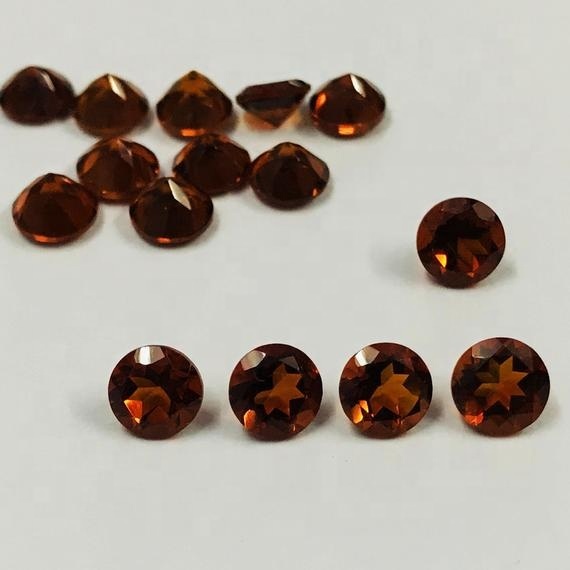 8mm Brandy Citrine Faceted Round Loose Gemstones