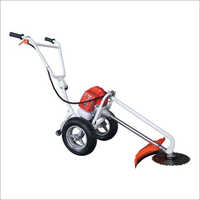Wheel Brush Cutter - Metal & Plastic Components | 52cc 2-stroke Engine, 9-inch Disc, Manual Push Drive, Ergonomic Handle For Easy Mobility