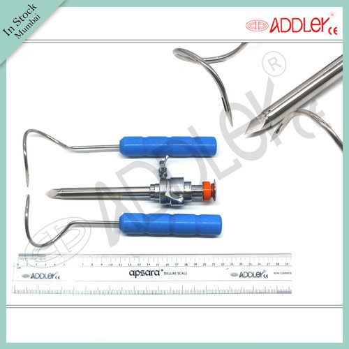 Brand New Addler Laparoscopic Mochi Needle Left And Right Hand With 10mm Trocar