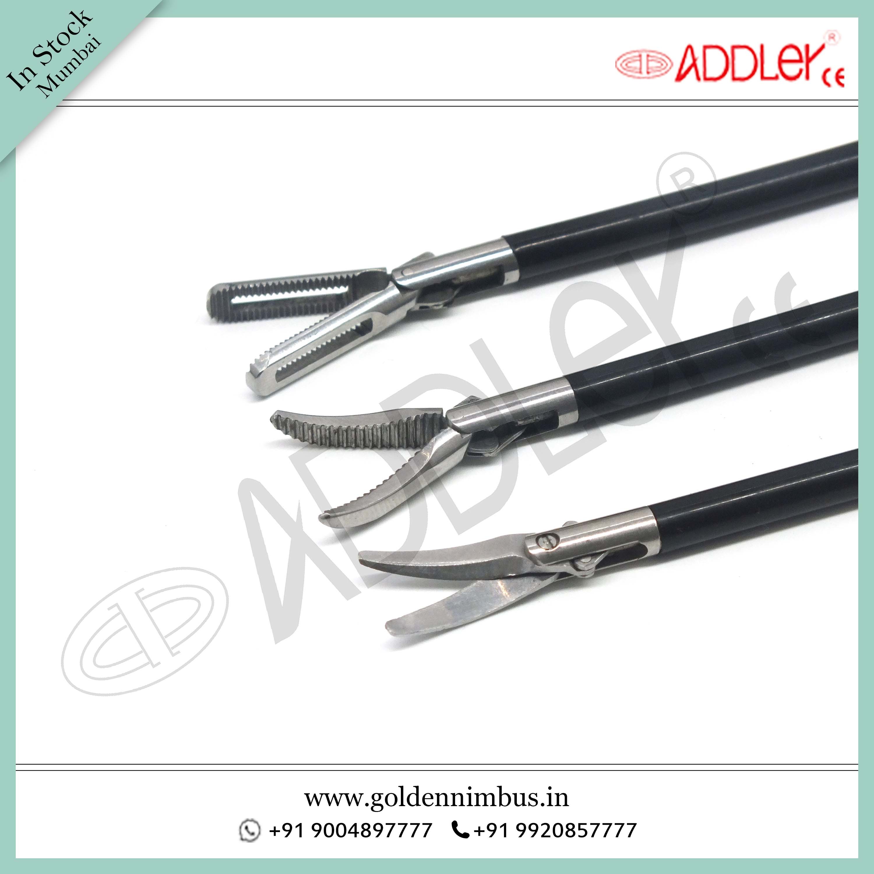 Brand New Addler Laparoscopic Grasper Set Of 3 With Handle