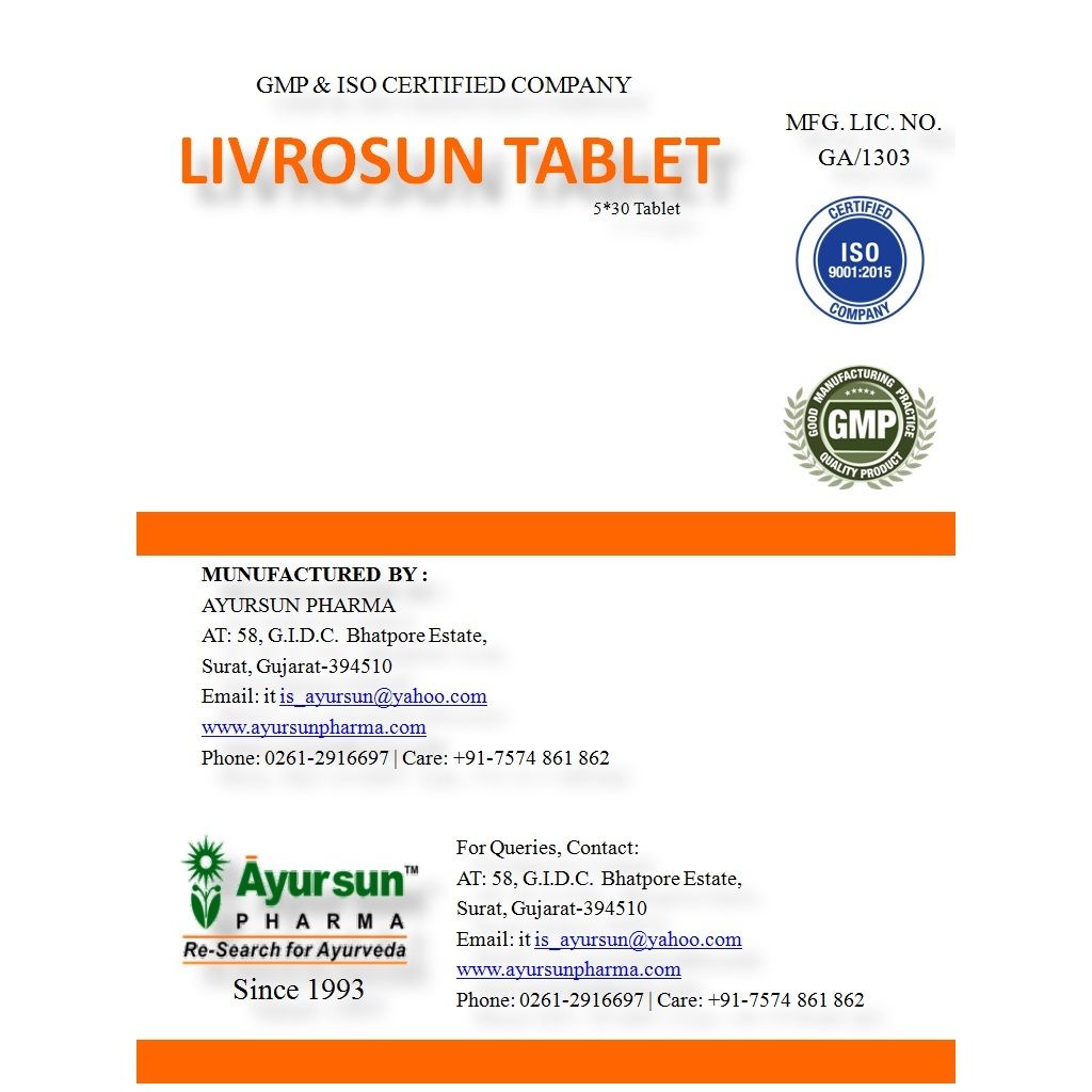 Livrosun Ayurvedic Tablet (Double Concentrate Liver Tonic)