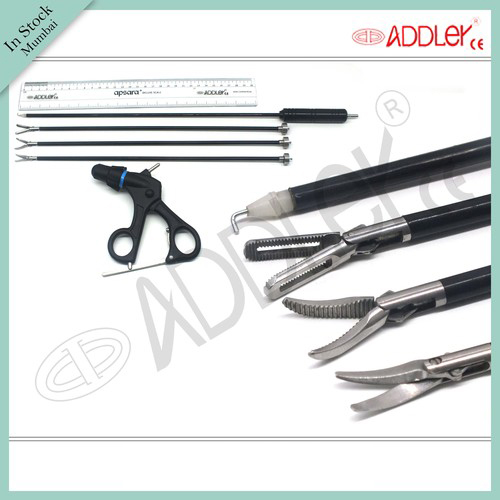 Brand New Addler Laparoscopic Grasper Set Of 3 With Monopolar Hook