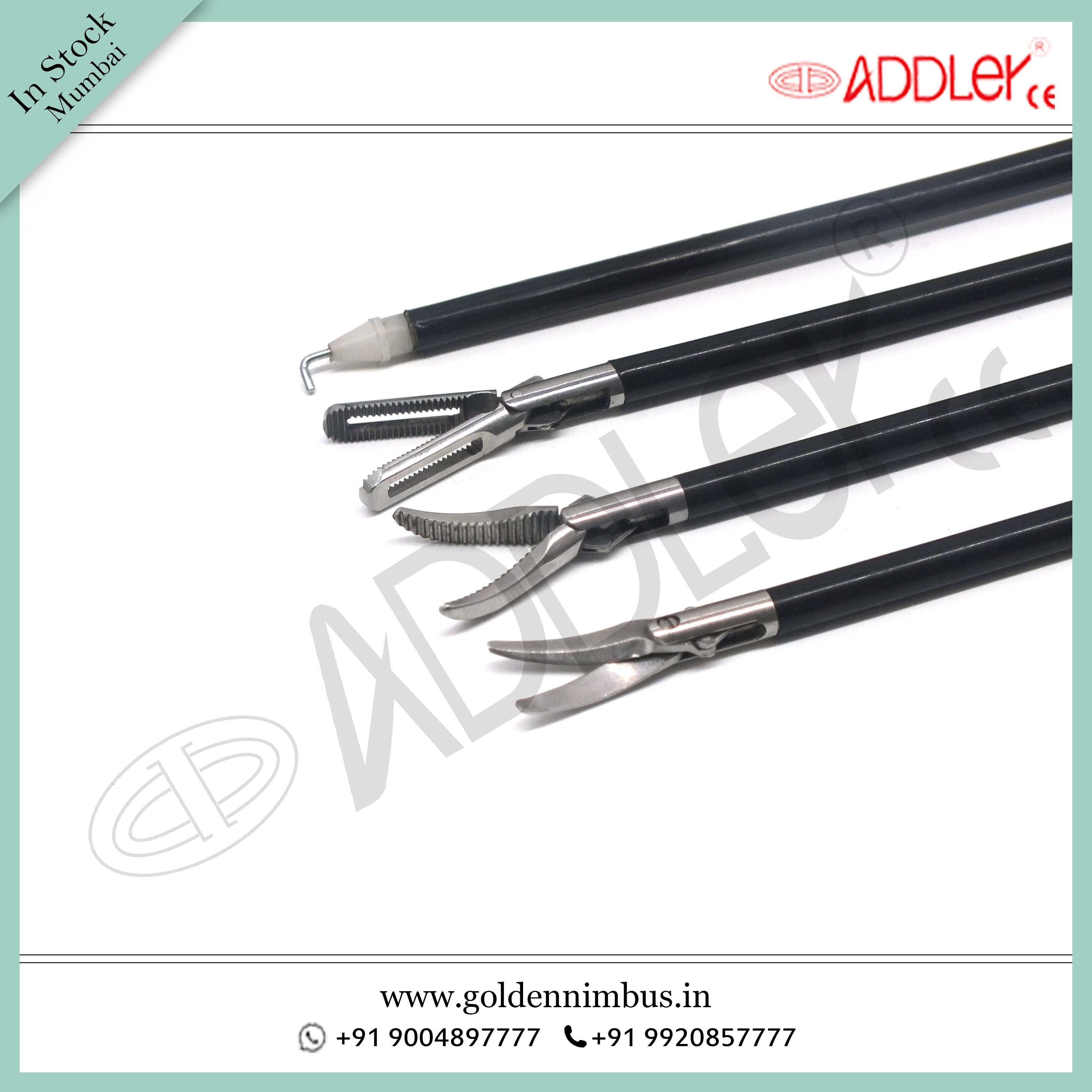 Brand New Addler Laparoscopic Grasper Set Of 3 With Monopolar Hook