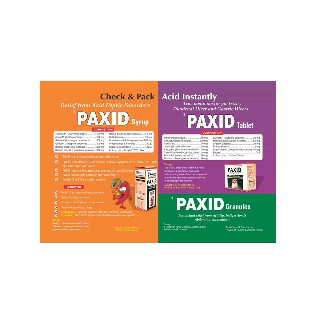 Ayurvedic Herbal Medicine For Gastritis-Paxid Tablet