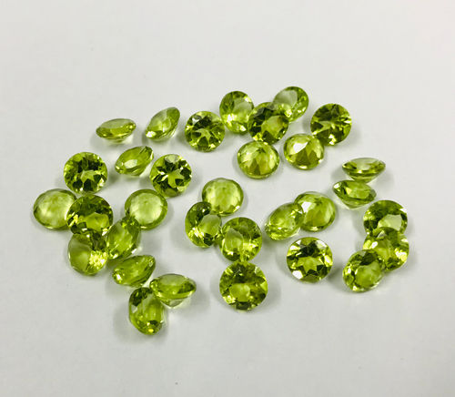 7mm Peridot Faceted Round Loose Gemstones