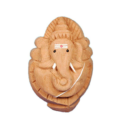 Zart Beautiful Lord Ganesha Statue - Raw Coconut Shell, Solid Brown Color | Eco-Friendly Home Decoration