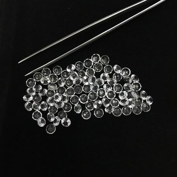 3mm White Topaz Faceted Round Loose Gemstones