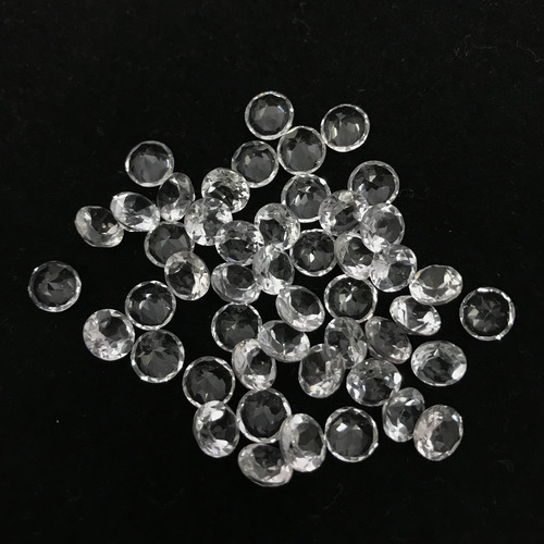 7mm White Topaz Faceted Round Loose Gemstones