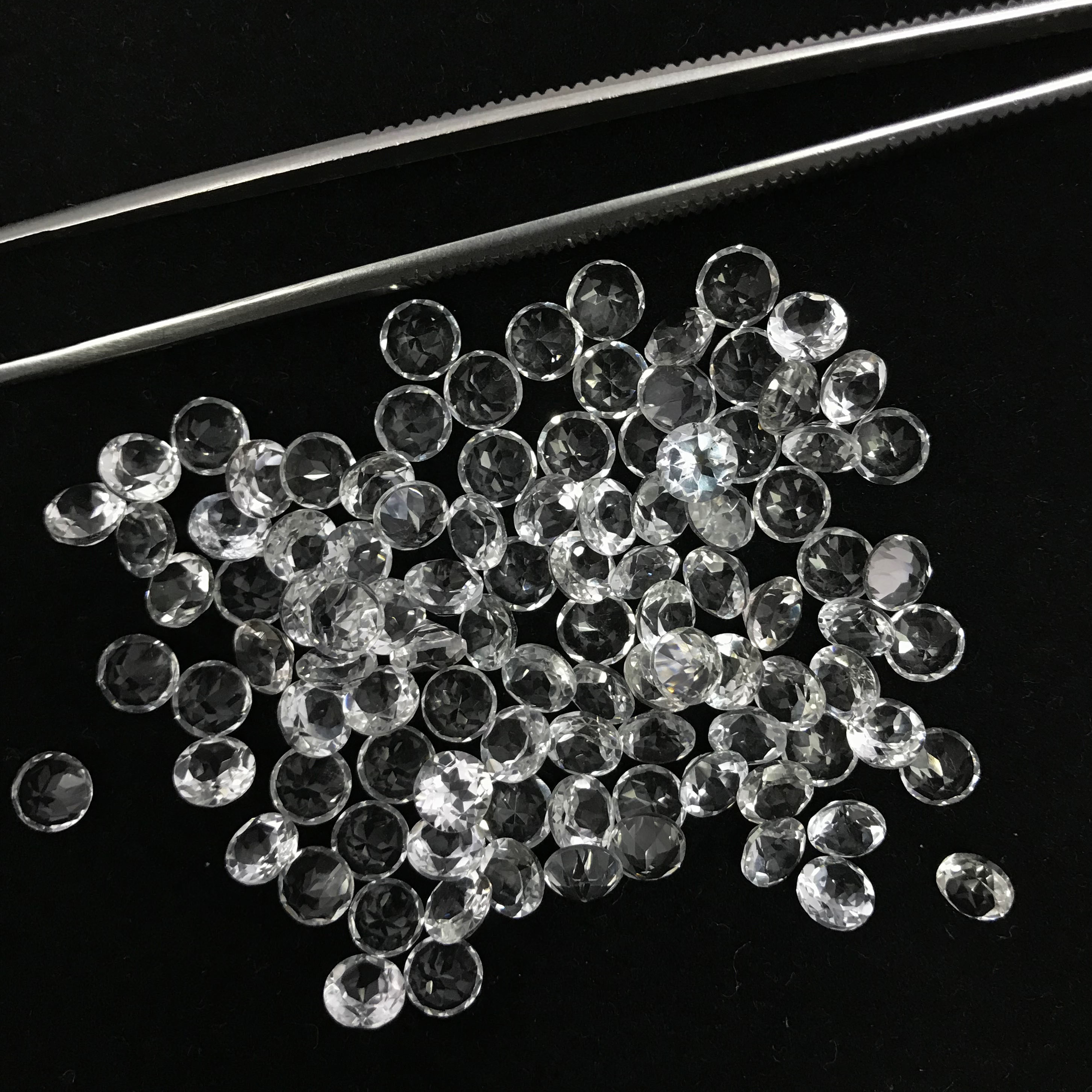 8mm White Topaz Faceted Round Loose Gemstones
