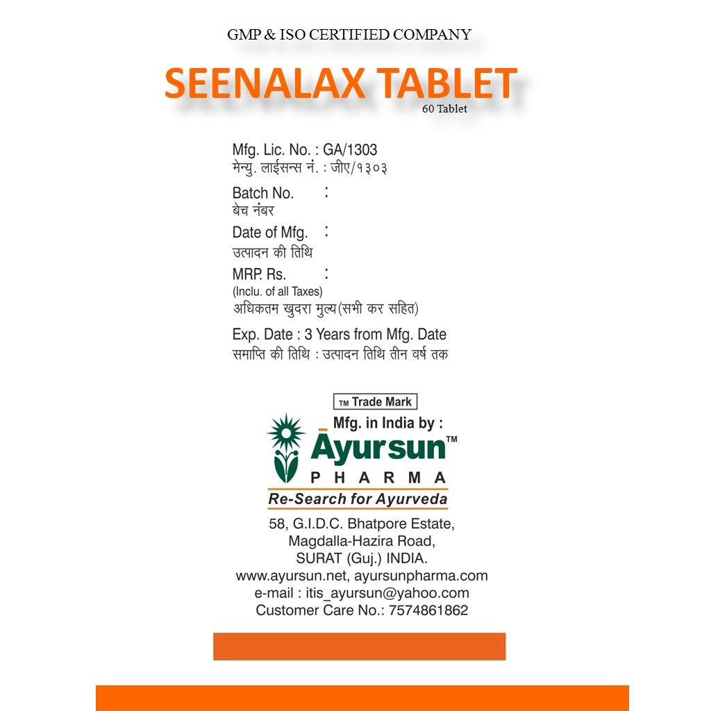 Ayurvedic Herbs Tablet For Habitual - Seenalax tablet