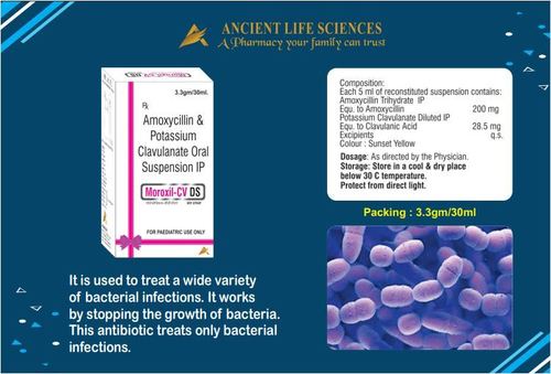 MOROXIL-CV DS - Liquid Formulation for Bacterial Infection Treatment | Broad-Spectrum Antibiotic, Inhibits Bacterial Growth