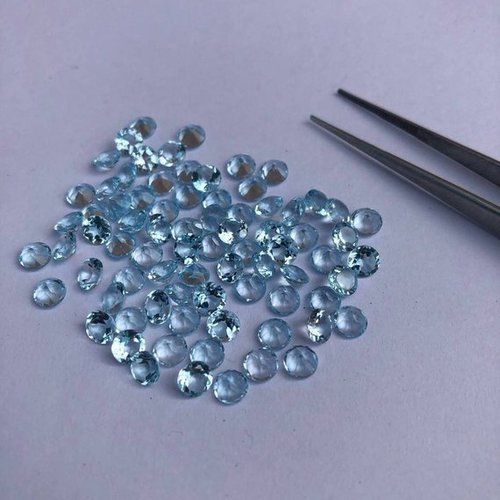 4mm Sky Blue Topaz Faceted Round Loose Gemstones