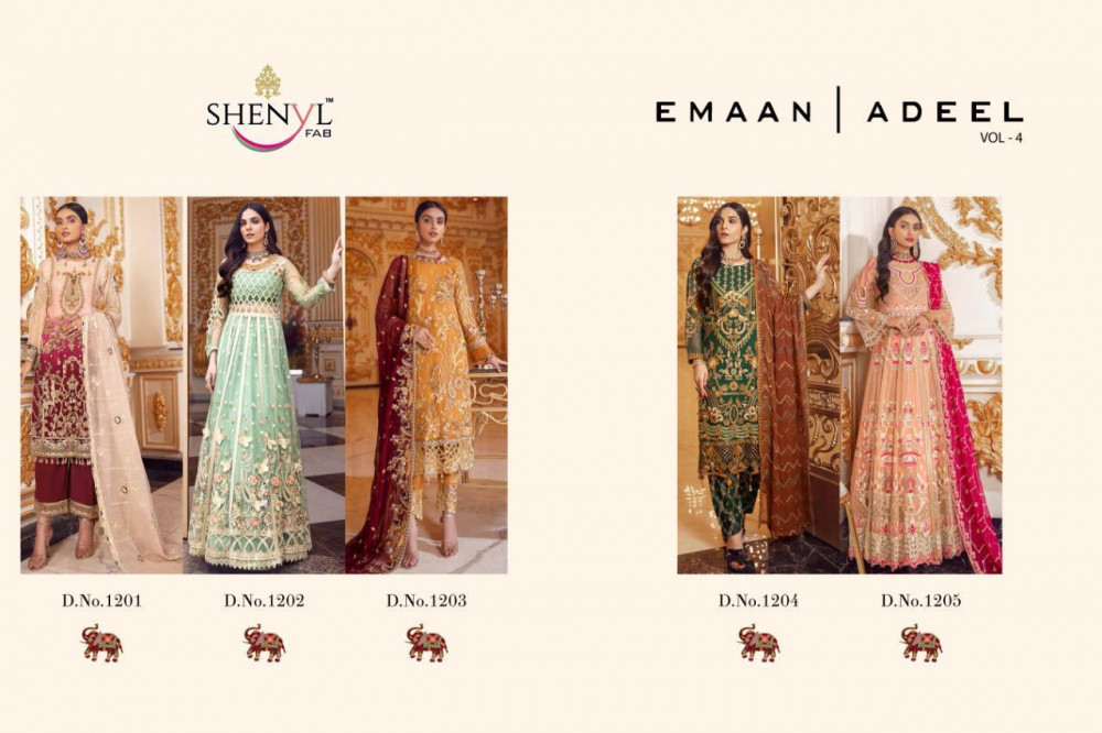 Shenyl Fab Emaan Adeel Vol-4 Pakistani Style Designer Heavy Suits Catalog